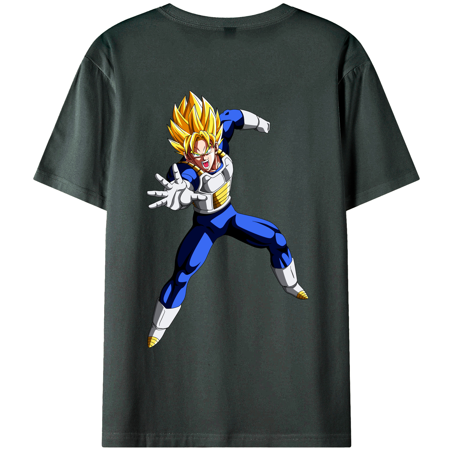 （画像用） ドラゴンボール ベジータ四世（Bejīta Yonsei）DRAGON BALL Vegeta IV 綿100％ メンズ半袖Tシャツ（バックプリント） 通気性